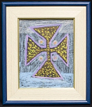 Графика Крест, Р.Гарифуллин, картон, акварель, пастель, 18х21 см, 1998 г
