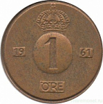Монета 1 эре 1961 г. Швеция
