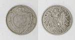 Монета 20 геллеров 1892 года Австрия