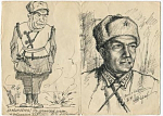 Дружеский шарж. 1941-1945гг, Худ. Жаренов