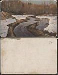 Почтовая карточка до 1945 года. Левитан. Последний снег (1876)