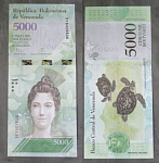 Бона 5000 боливаров 2016 г Венесуэла 16429536 (АВ 92/2)