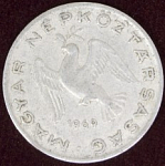 Монета 10 филлеров 1969 г.Венгрия