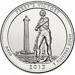 Монета 25 центов  Квотер США 2013г. Огайо Международный мемориал мира,