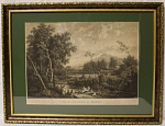 Резцовая гравюра "Суд Мидаса"(The Judgement of Midas), Уильям Марлоу, С. Смит, 1767г,  43 х 33 см