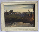 Картина. Вечер. Окраина села. 1985, С.И.Мануилов. 15*11,5см