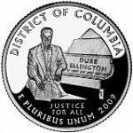 Монета 25 центов  Квотер США 2009 г. (Округ Колумбия) 