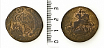 Монета  Екатерины II 2 копейки, 1766 г. сп м (35)