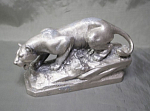 Скульптура Львица, силумин, Ленинград, Монумент-скульптура, 1960е г,  размер 13х22 см  (29)