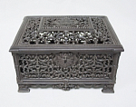 Шкатулка Маскарон, Куса, чугун, без ключа, до 1917 г, размер 17,5х14,3х9,5 см  (8)