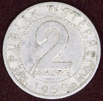 Монета  2 гроша 1950 г Австрия (1)