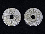 Монета 25 эре 1933 год  Дания