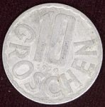 Монета 10 грошенов 1970 г Австрия (14)