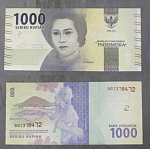 Бона 1000 рупий 2016 года Индонезия 378472 (АВ 2/19)