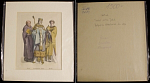 Гравюра 1880г Монах. Епископ. Священник, размер по рамке 21х25 см