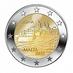 Монета 2 евро Мальты 2025 г. Крепость Мдина