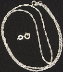 Цепочка серебро, 925 проба, 3,65 гр, длина 55 см, Греция