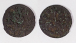 Монета  Петра I  Полушка  1719 г   (059)