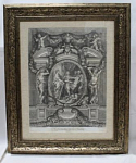 Гравюра Реформа юстиции 1667 года,художник Шарль Лебрен, 1752г.сертификат,размер 49х36,5, баг57*69см