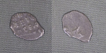 Монета Петра I Алексеевича Копейка, 1682-1725 гг, чешуя,  вес 0,2 гр (14)