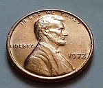 Монета 1 цент 1972г США