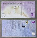 Бона 1 доллар 2012 г Арктические территории 6843 сувенирная  (АВ 77)