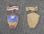 Знак Фестиваль 1957 УРСР, тяжёлый, булавка ММД (М55)