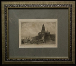 Гравюра Москва, Стены города, Murs de la ville Ville, 1880 г, 16х11,7 см